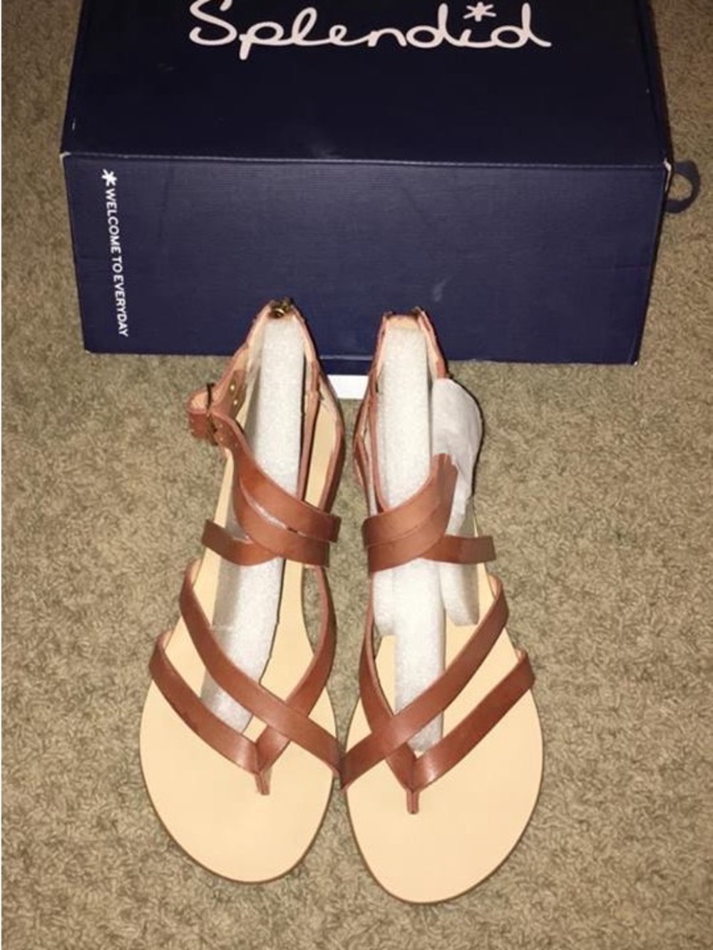 Splendid Tan Leather Strappy Women’s Sandals
